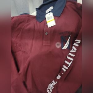 Nautica Burgundy Polo with Navy Accents